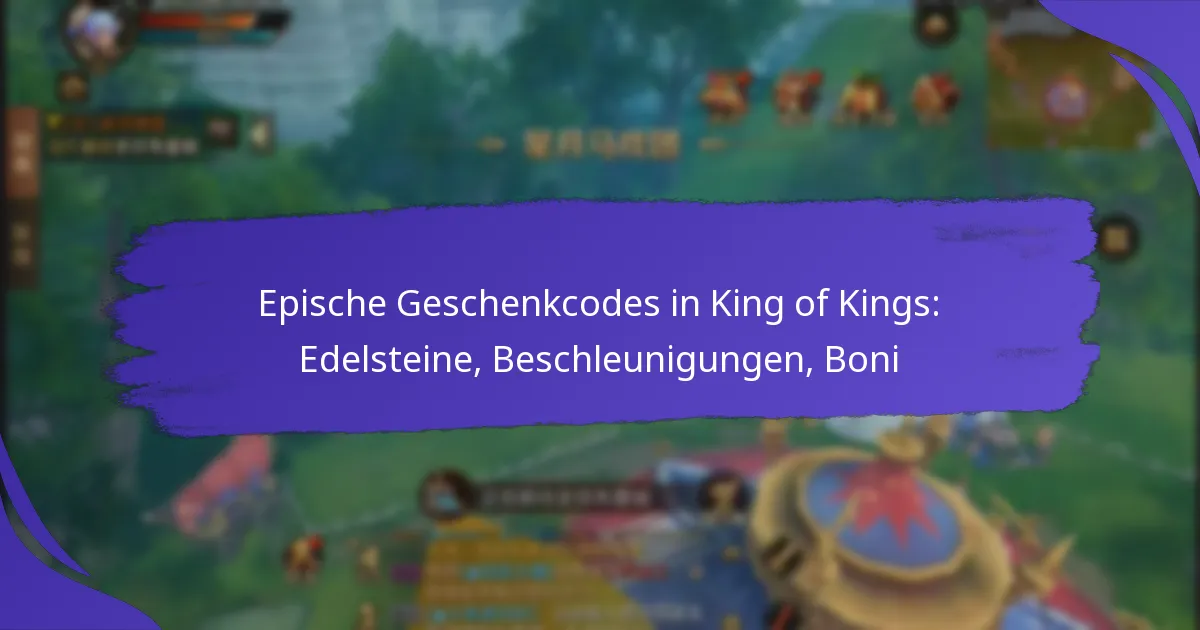 Epische Geschenkcodes in King of Kings: Edelsteine, Beschleunigungen, Boni