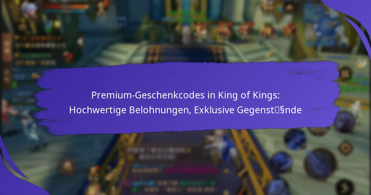 Premium-Geschenkcodes in King of Kings: Hochwertige Belohnungen, Exklusive Gegenstände